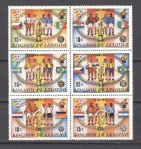 LESOTHO SOCCER #363...BLK of 6...MNH...$2.00