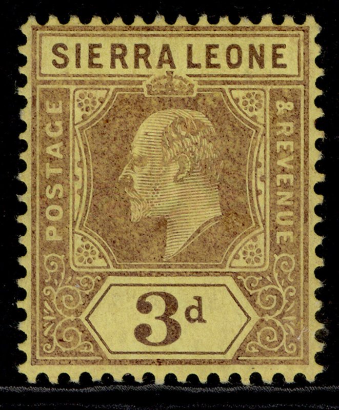 SIERRA LEONE EDVII SG104, 3d purple/yellow, M MINT. Cat £18. 