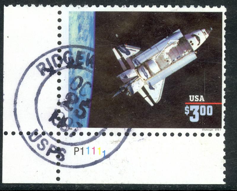 USA 1995 $3.00 Space Shuttle Challenger 1995 Imprint Plate No Single Sc 2544 VFU