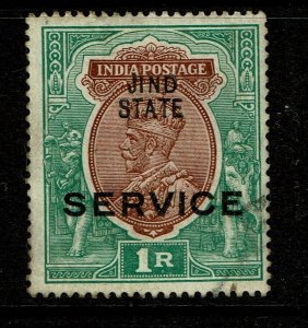 Jind SG# O43b, Mint Hinged, Hinge Rem, stain or favor cancel on front - S13832