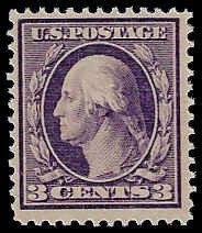 U.S. #333 MNH; 3c Washington (1908)