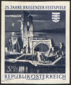 Austria 25th Anniversary Music Bregenzer Festspiele Mi1334PU Imperf Proof 106395