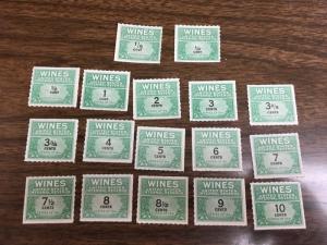 SERIES OF 1941 WINE STAMPS #RE108//RE203 NGAI MINT NEVER HINGED 