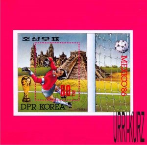 KOREA DPR 1985 Sport Football Soccer World Cup Mexico'1986 s-s Sc2533 Mi Bl.208