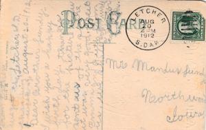 United States South Dakota Letcher 1912 duplex  PC  Some edge wear and stamp ...