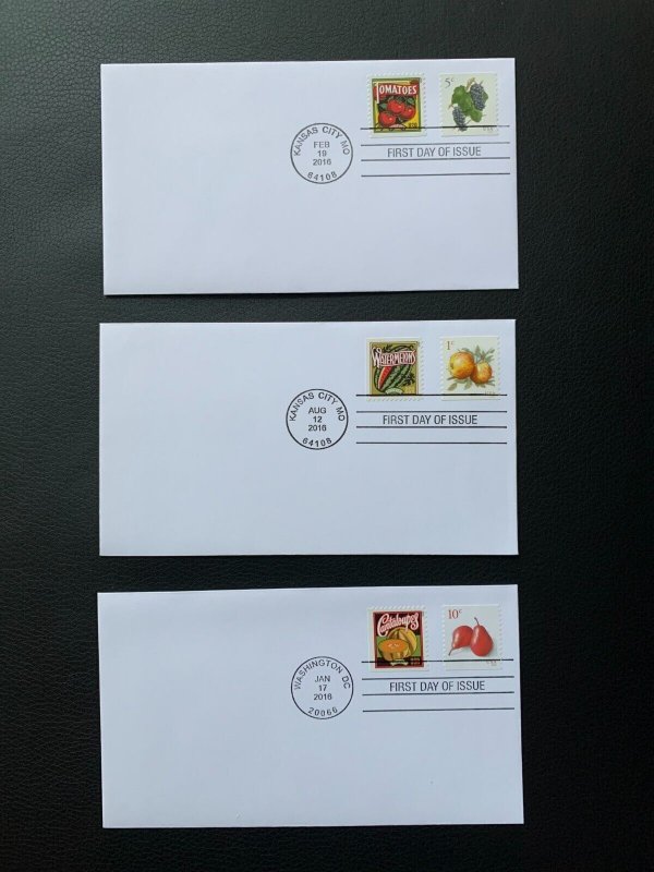 Scott 5037 5038 5039 Apples Grapes & Pears fdc 2016  