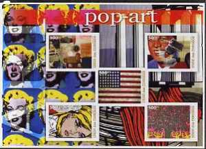 Comoro Islands 2005 Paintings (Pop Art) large imperf shee...