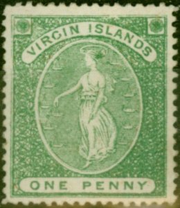 Virgin Islands 1868 1d Yellow-Green SG8 Fine MM 