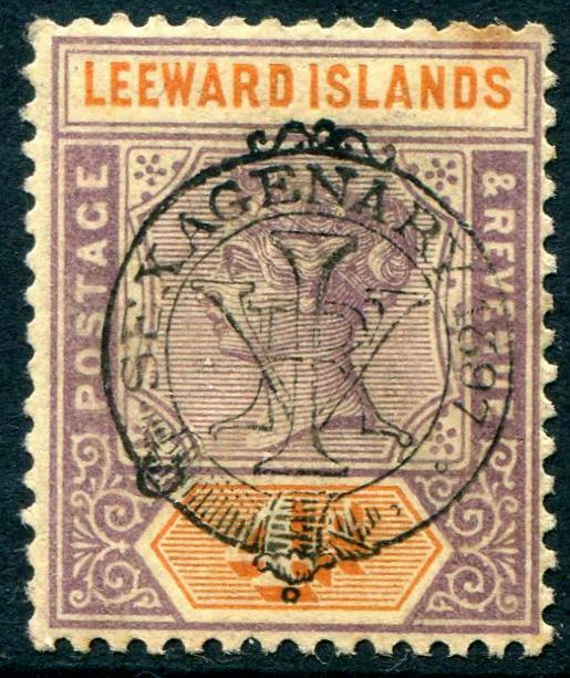 HERRICKSTAMP LEEWARD ISLANDS Sc.# 12 Mint Hinged Scott Retail $60.00