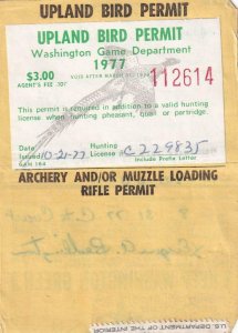 1977, WA State: Hunting License W/Federal Duck Stamp(RW44),See Remark (43308)