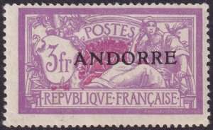 Andorra French 1931 Sc 19 MH*