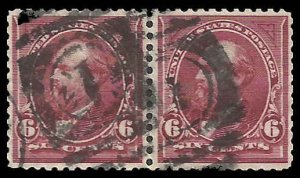 # 282a Purple Lake Used PAIR Garfield One stamp XF SCV-120.00