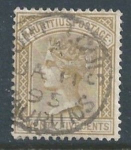 Mauritius #74 Used 25c Queen Victoria - Wmk. 2