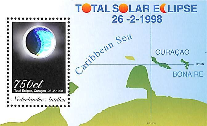 Netherlands Antilles 1998, Solar eclipse, hologram s/s, MNH
