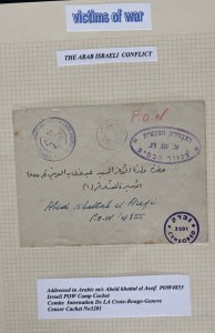 1940s Arab Israeli Conflict Censored cover To Prisoner Of War Abeid Khattal