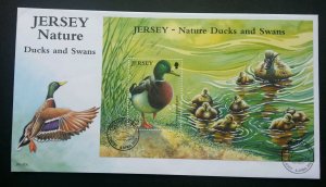Jersey Ducks And Swans 2004 Farm Animal Birds Fauna Pond Life (miniature FDC)