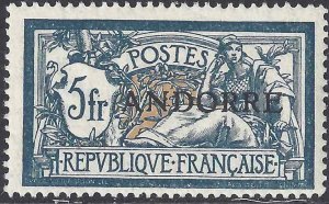 Andorra French 1931 SC 20 Mint SCV$ 135.00