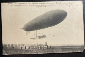 1915 Paris France Real Picture postcard Cover Balloon Dirigible Ville Le Temps