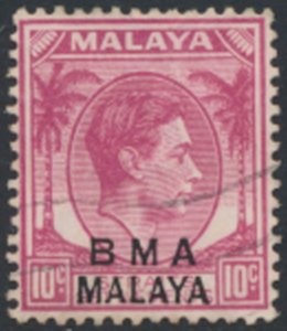 Straits Settlements  OPT BMA Malaya  SC# 262a  Used Die II  see colour detail...