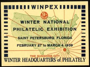 1939 Winter National Philatelic Exhibition ~ St Petersburg FL