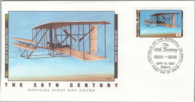 ZAYIX Marshall Islands 627 FDC 20th Century 1900-1909 Wright Brothers Biplane 