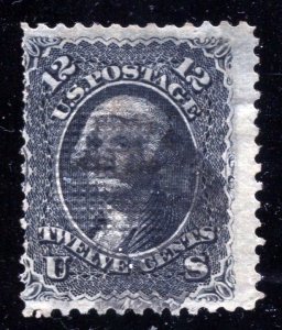 Sc #90 Black 12¢ Washington  E Grill