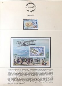 World Aviation Lindner Album Stamps Covers Sheets MNH Used 55 Pages.(GM1750)