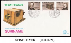 SURINAME - 1989 150th ANNIVERSARY OF PHOTOGRAPHY 3V FDC