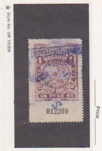 Rosario Argentina 1910 1P Brown Hooker Prostitute Tax Stamp Used Oval Cancellati