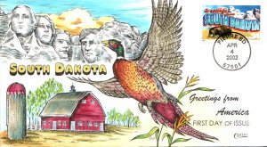 #3601 Greetings From South Dakota Collins FDC