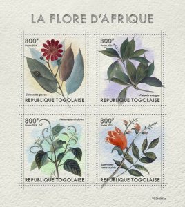 Togo 2021 MNH Flowers Stamps African Flora Nature Plants 4v M/S