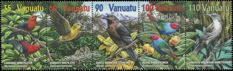 Vanuatu 2001 Sc 780a Birds Honeyeater White-eye Starling CV $10.50