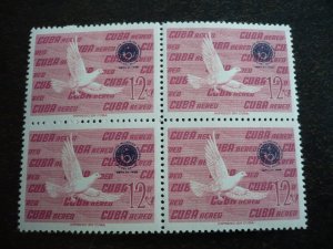 Stamps - Cuba - Scott#C209-C210 - Mint Hinged Set of 2 Stamps in Blocks of 4