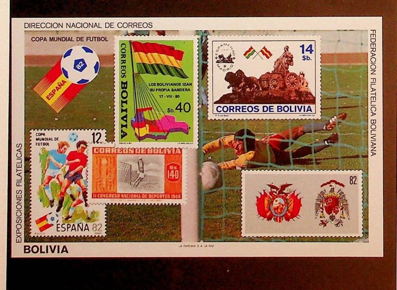 BOLIVIA Sc 355(NOTE1) NH SOUVENIR SHEET OF 1982 - SOCCER WORLD CUP