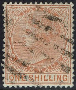 LAGOS 1884 QV 1/- WMK CROWN CA USED