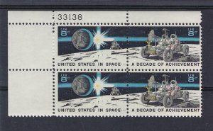 #1434-5 8c Space Achievement plate block UL 33138