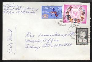 Philippines to Techney IL 1970 Airmail cover 