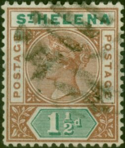 St Helena 1890 1 1/2d Red-Brown & Green SG48 Fine Used 