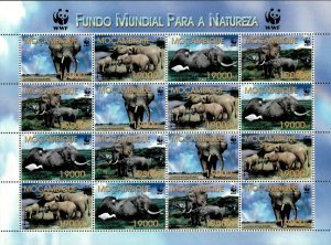 Mozambique 2002 - World Wildlife Fund Elephants - Sheet of 16 - Scott 1587 - MNH