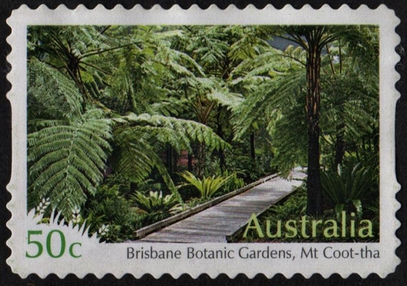 Australia: SC#2731 50¢ Brisbane Botanic Gardens, Mt Coot-Tha (2007) Used