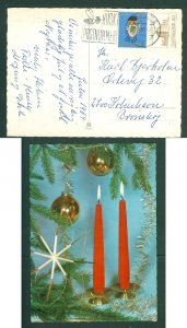 Denmark. Christmas Card.1969. Seal + 50 Ore. Aarhus. Christmas Candle,Decoration