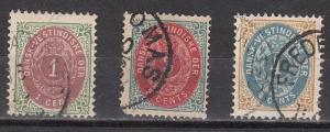 Danish West Indies Scott 5-7 Used (Catalog Value $69.00) - #6 short perfs