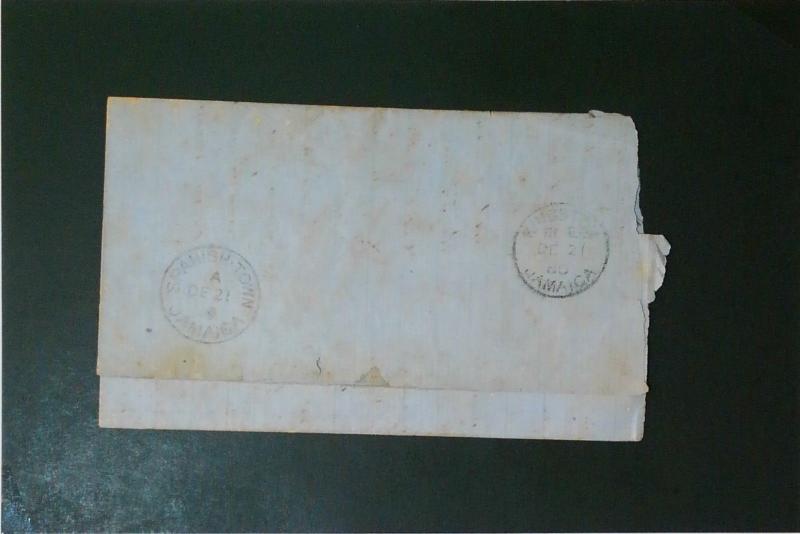 Jamaica 1880 HMS Letter Cover (Portion Missing / Torn) - Z3544