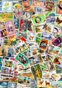 AFRICA 100 Different Vintage Stamps From 6 Decades of Stock Both Mint and Used