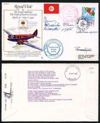 RV14d The Duke of Kent to Tunisia Signed by The Whole Royal Vist Crew 