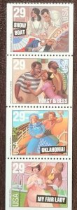 US Scott # 2767-2770; 29c Music Series Bklt pane from 1993; MNH, og; XF cntr