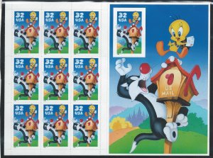 US #3205 Mint Sheet, Sylvester & Tweety, M-NH*-