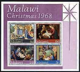 MALAWI - 1968 - Christmas Paintings - Perf Min Sheet - Mint Never Hinged