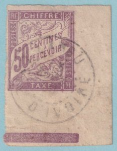 FRENCH COLONIES J20 IVORY COAST FORERUNNER TABOU RARE CANCEL - JGW