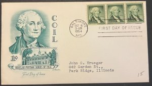 GEORGE WASHINGTON #1054 OCT 8 1954 BALTIMORE MD FIRST DAY COVER (FDC) BX5